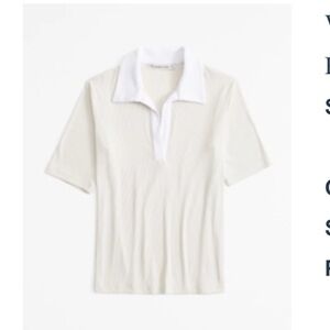 Abercrombie & Fitch Light Beige Top with White Collar